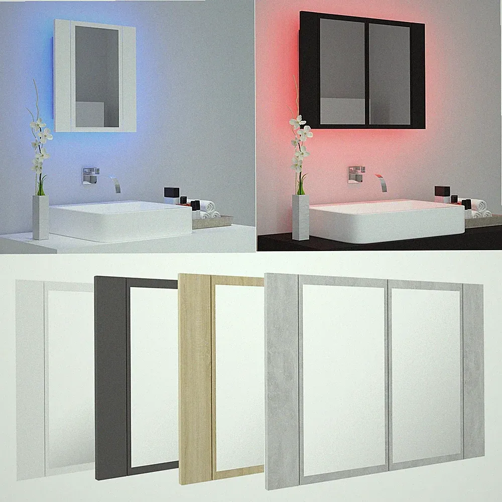 LED Bad Spiegelschrank Spiegel Hängeschrank Badezimmerspiegel Mehrere Farben