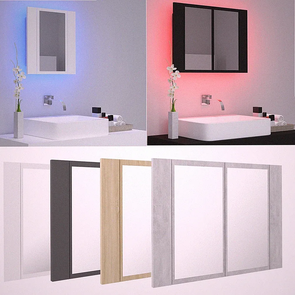 LED Bad Spiegelschrank Spiegel Hängeschrank Badezimmerspiegel Mehrere Farben