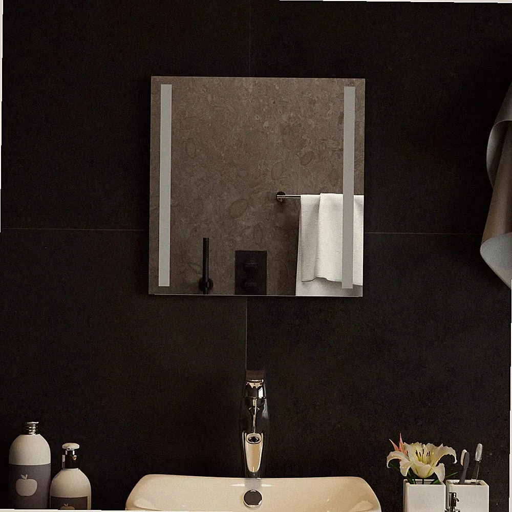 LED-Badezimmerspiegel mit Spiegel Transparent Gehärtetes Glas Moderner vidaXL