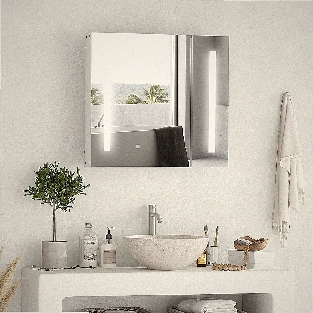 LED beleuchteter Badspiegelschrank mit Beleuchtung, Touchschalter, Wandmontage