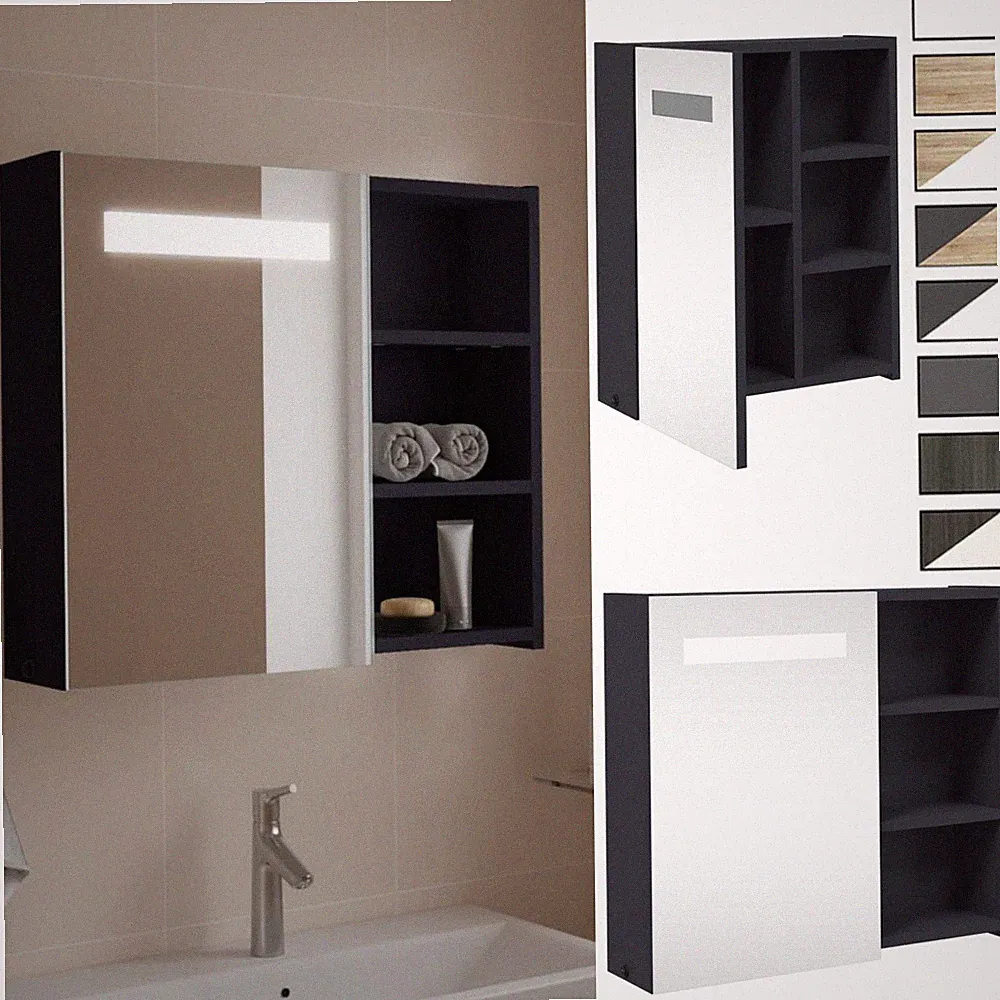 LED Beleuchtung Bad Spiegelschrank mit Ablagen Badschrank Badezimmerschrank
