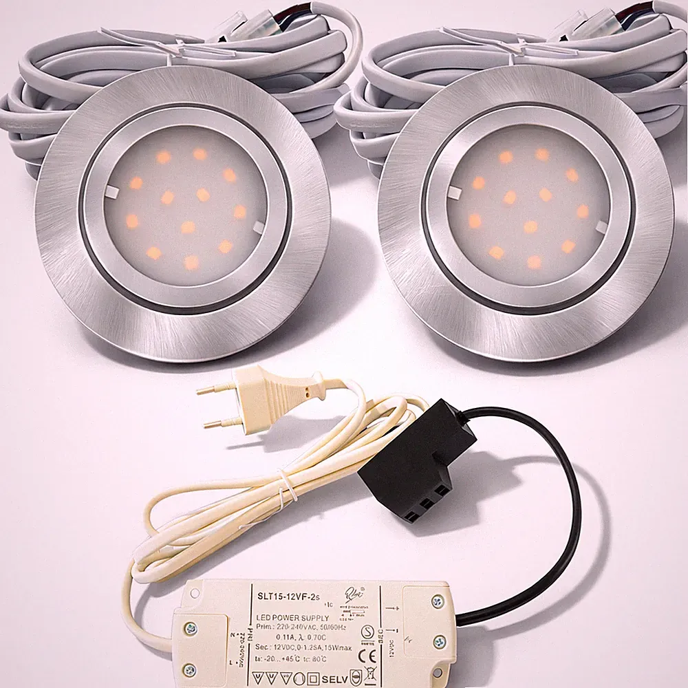 LED Möbeleinbaulampen ET22mm 12Volt Schrankbeleuchtung & Spiegelschrank 2W Lampe