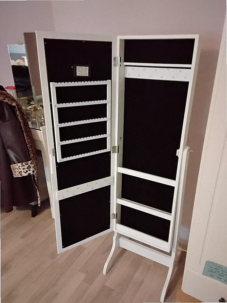 LED Schmuckschrank Schmuckregal Schmuck Spiegelschrank mit Spiegel Abschließbar