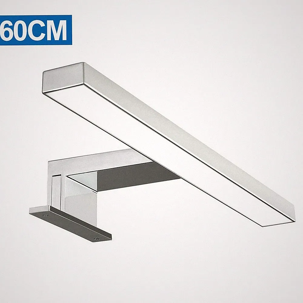 LED Silber Spiegelleuchte Bad Beleuchtung Badleuchte Schminklicht Aufbaulampe