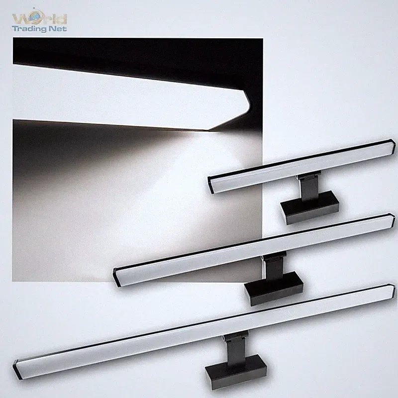 LED Spiegel-Leuchte IP44, Bilderleuchte schwarz-matt, Bad-Spiegel-Schrank-Lampe