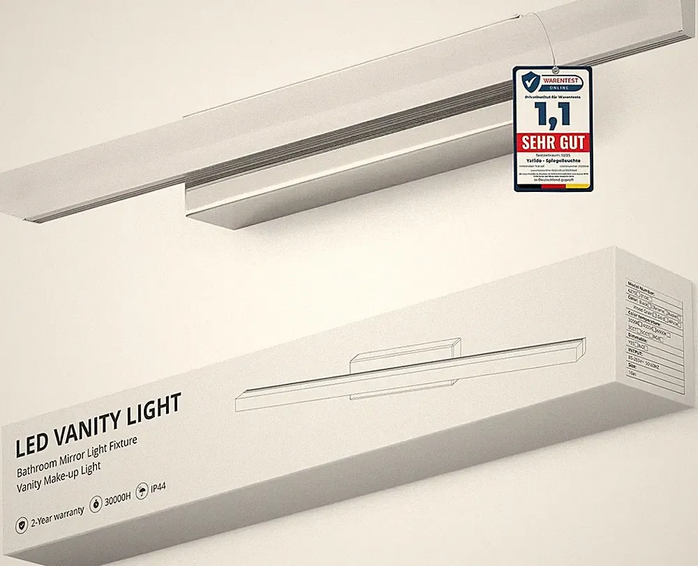 LED Spiegelleuchte 40cm 9W IP44 Naturweiß für Bad Spiegelschrank Wandspiegel