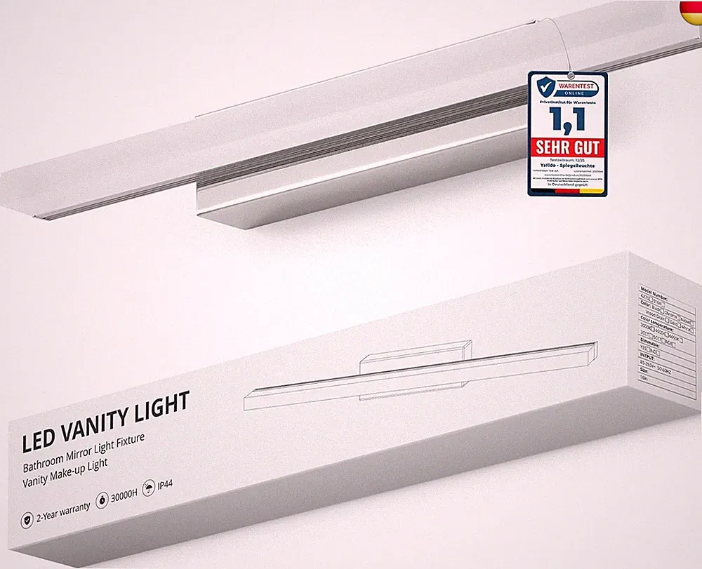 LED Spiegelleuchte Bad 40CM Spiegellampe Badezimmer Naturweiß über Spiegel, 9W S