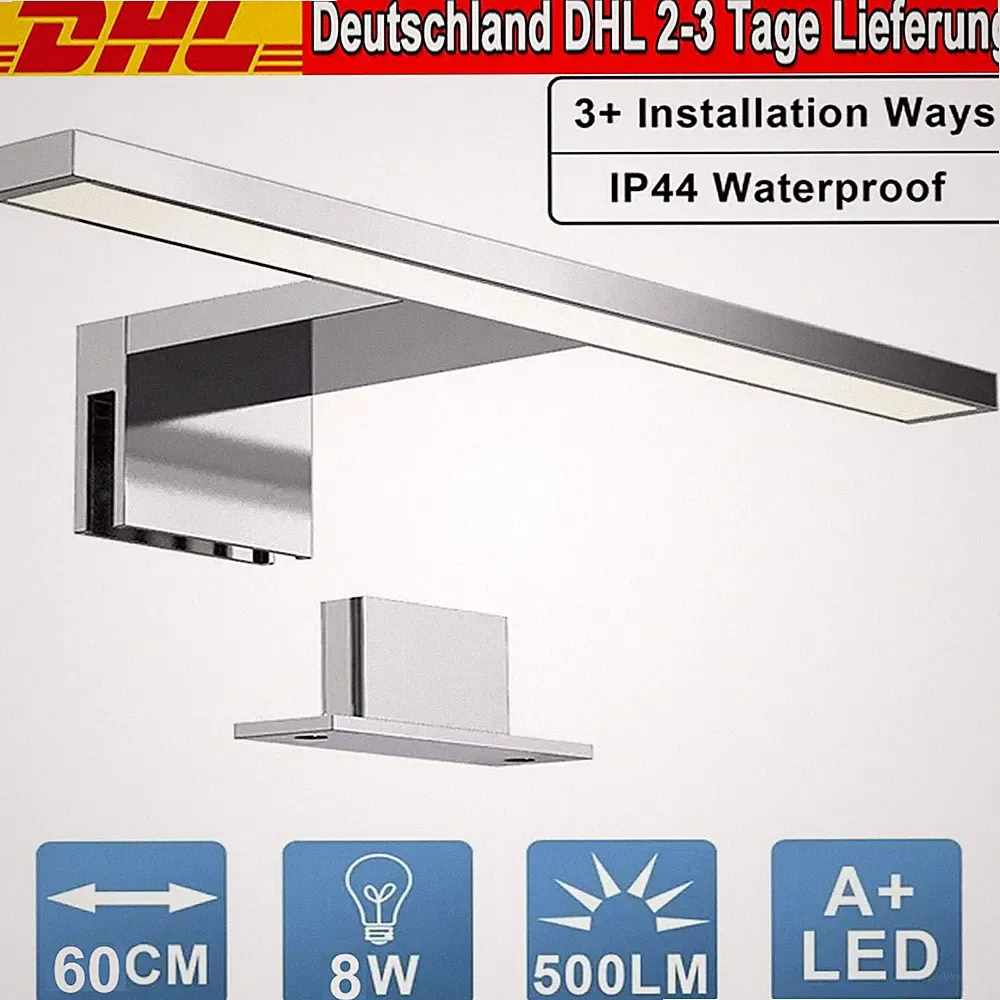 LED Spiegelleuchte Bad Beleuchtung Schminklicht Badezimmer IP44 Aufbaulampe 60cm