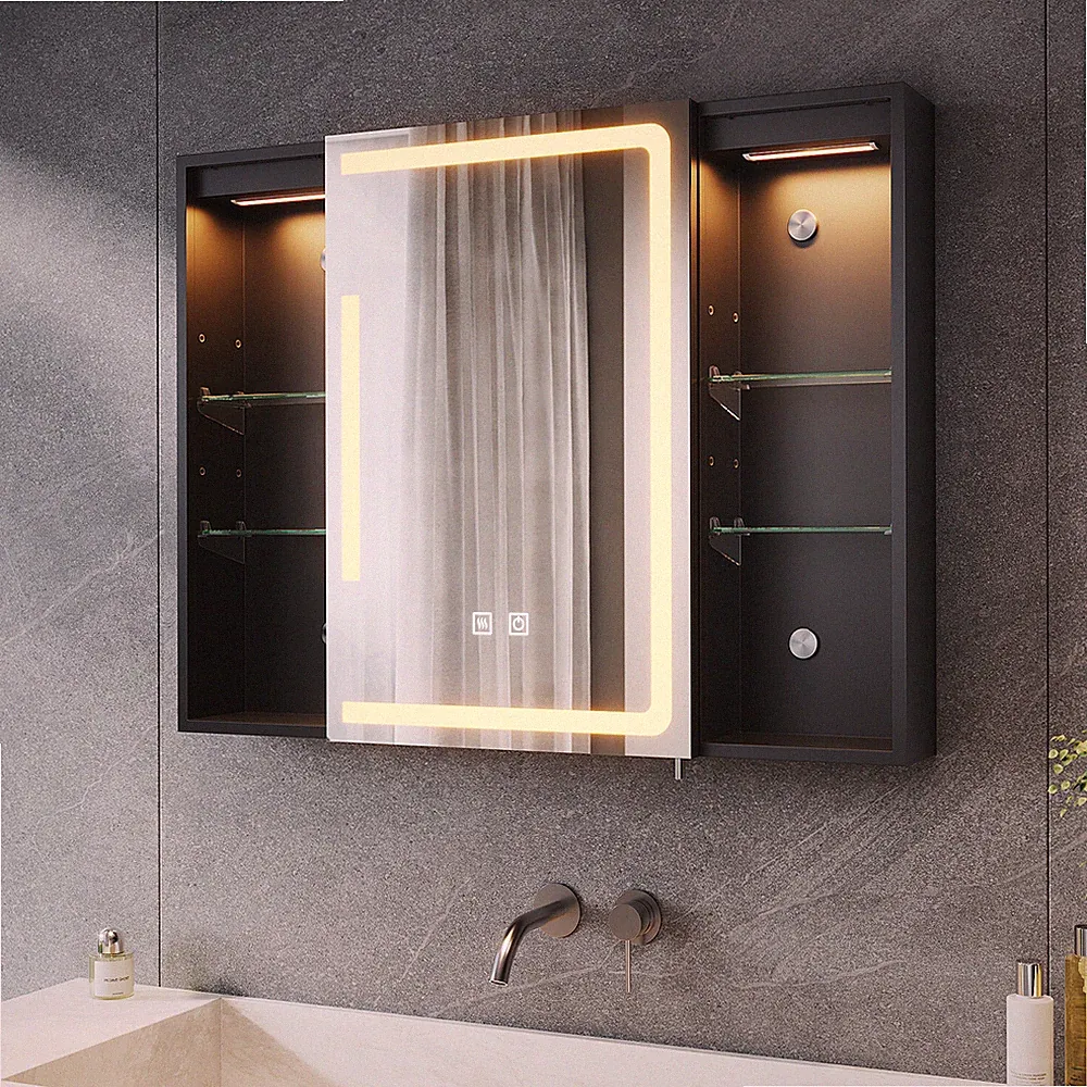 LED Spiegelschränke 80x60cm Bad Beschlagfrei Steckdose Spiegelschrank Badschrank