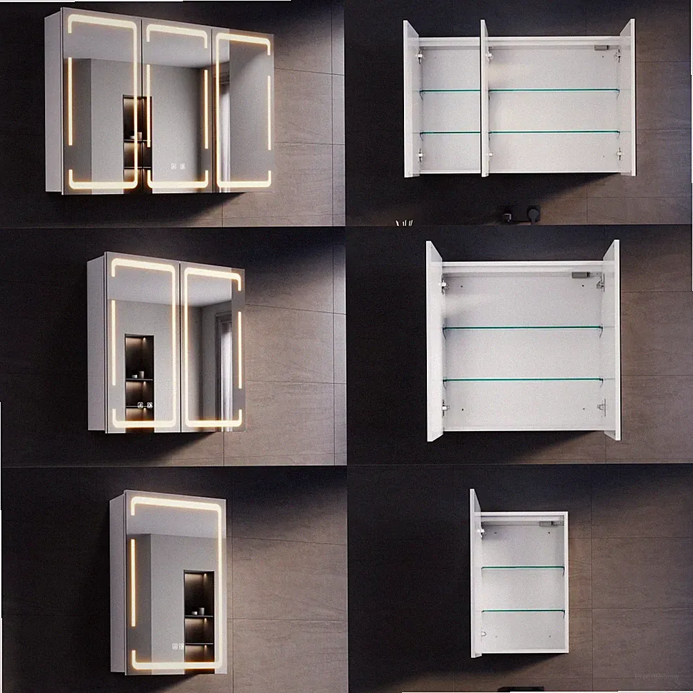 LED Spiegelschrank 38-90cm Beschlagfrei Steckdose Touch Badschrank Badspiegel
