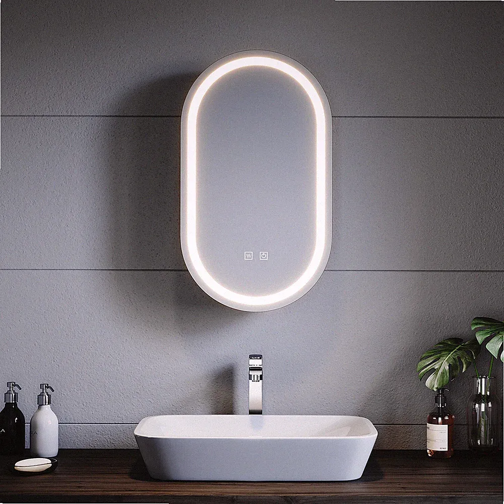 LED Spiegelschrank 40 Badezimmerschrank Wandspiegel Beschlagfrei Steckdose Touch