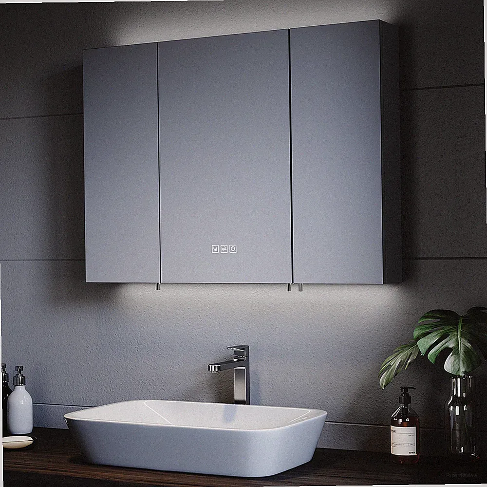 LED Spiegelschrank 90x65cm Steckdose Beschlagfrei Hängeschrank Badezimmerschrank