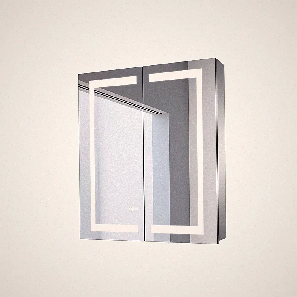 LED Spiegelschrank Bad 60x70cm mit Beleuchtung Badspiegel Steckdose Beschlagfrei