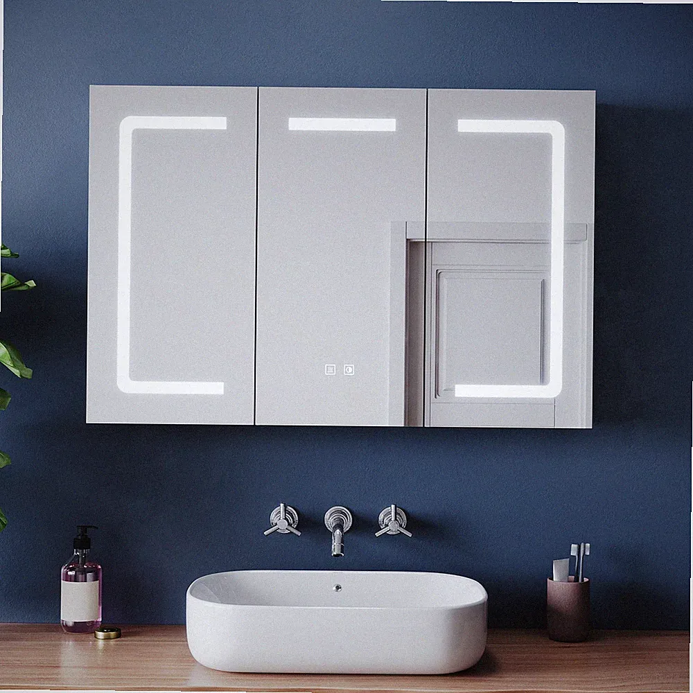 LED Spiegelschrank Bad 90x60cm Beschlagfrei Steckdose Dimmbare Badezimmerschrank