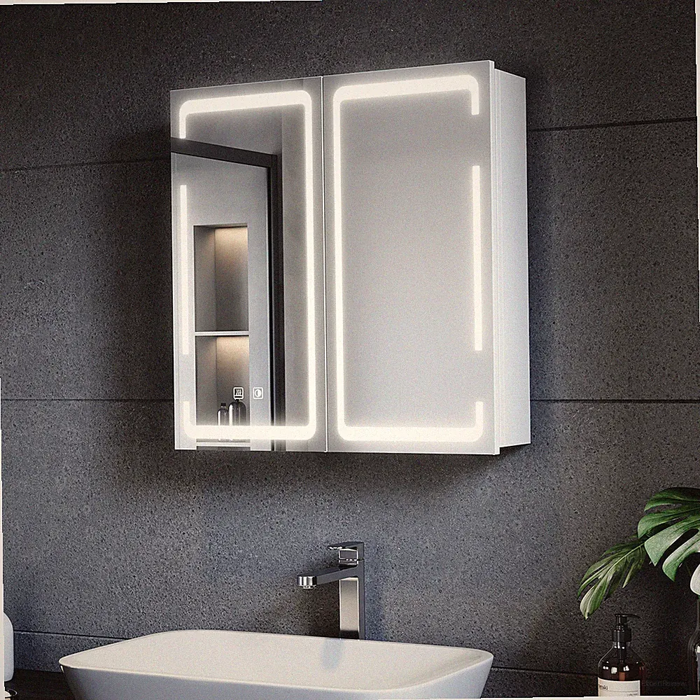 LED Spiegelschrank Bad mit Touch Badschrank Badspiegel Beschlagfrei Steckdose 59