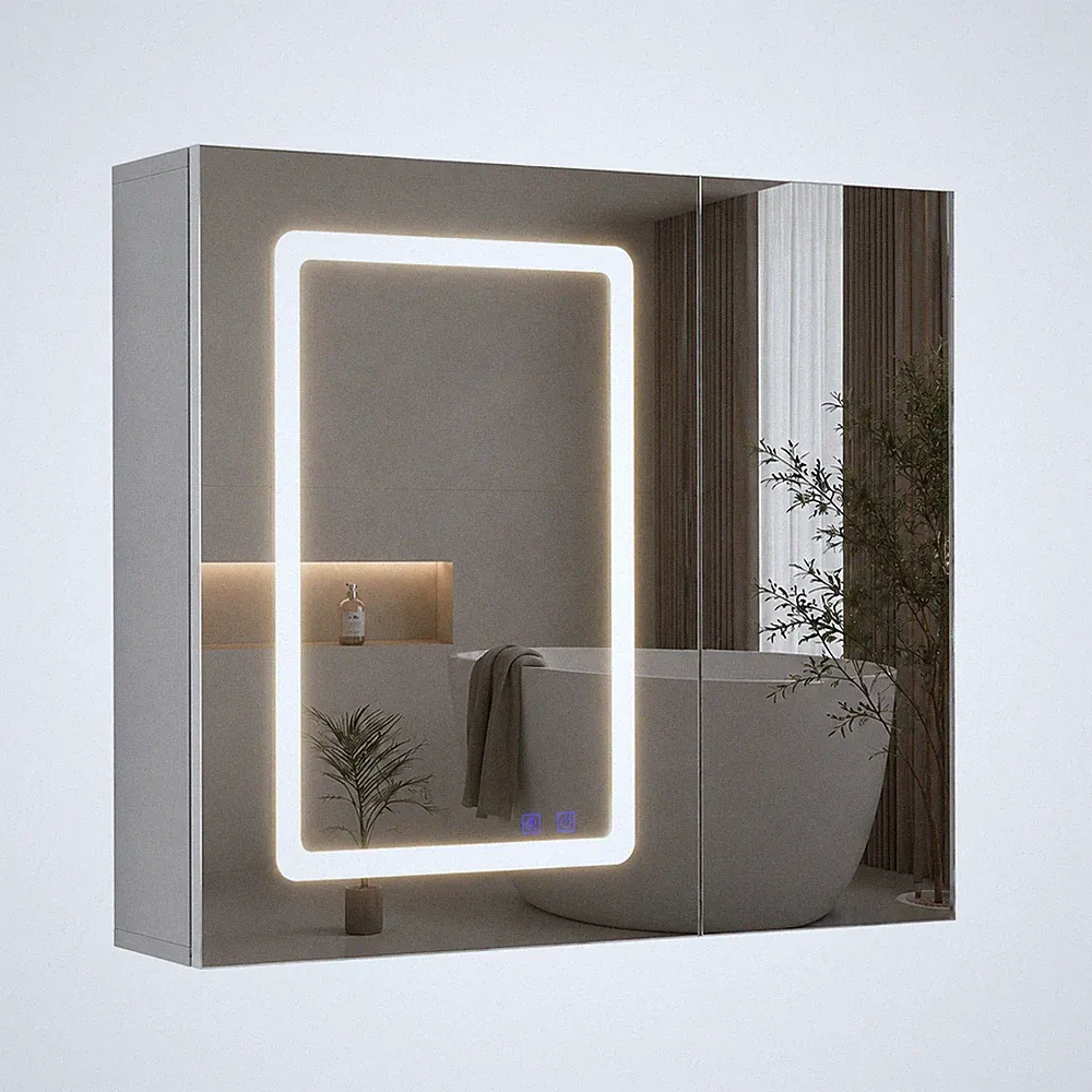 LED Spiegelschrank Badezimmer Badschrank mit Spiegel Antibeschlag Touch LED