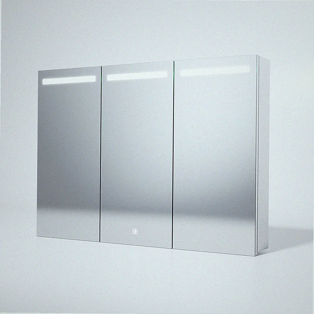 LED Spiegelschrank Badezimmer Badspiegel mit Beleuchtung Steckdose Edelstahl 90