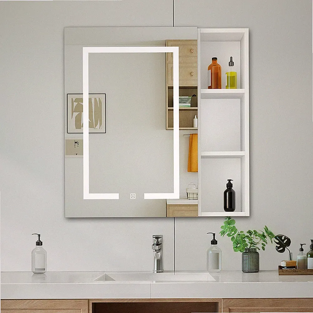 LED Spiegelschrank Badezimmerschrank Badschrank mit Beleuchtung Wandschrank Weiß