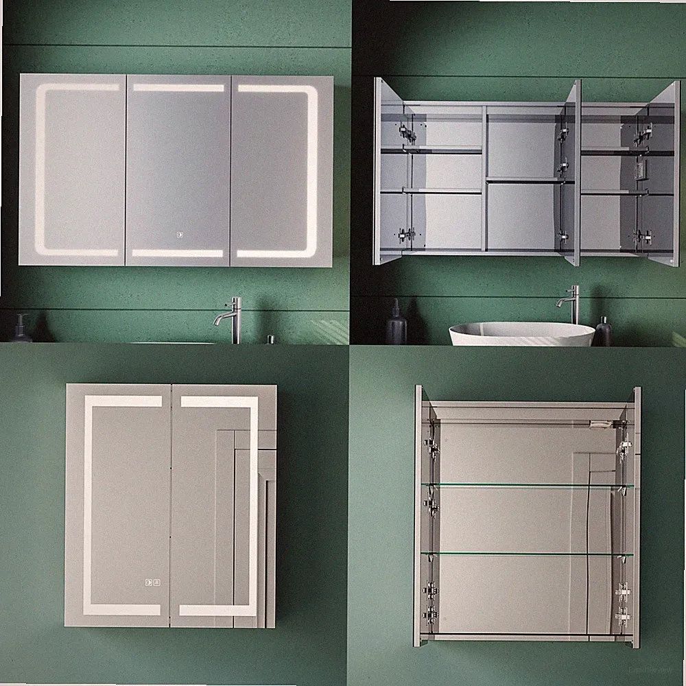 LED Spiegelschrank Badezimmerspiegel Badspiegel Badschrank Edelstahl Steckdose