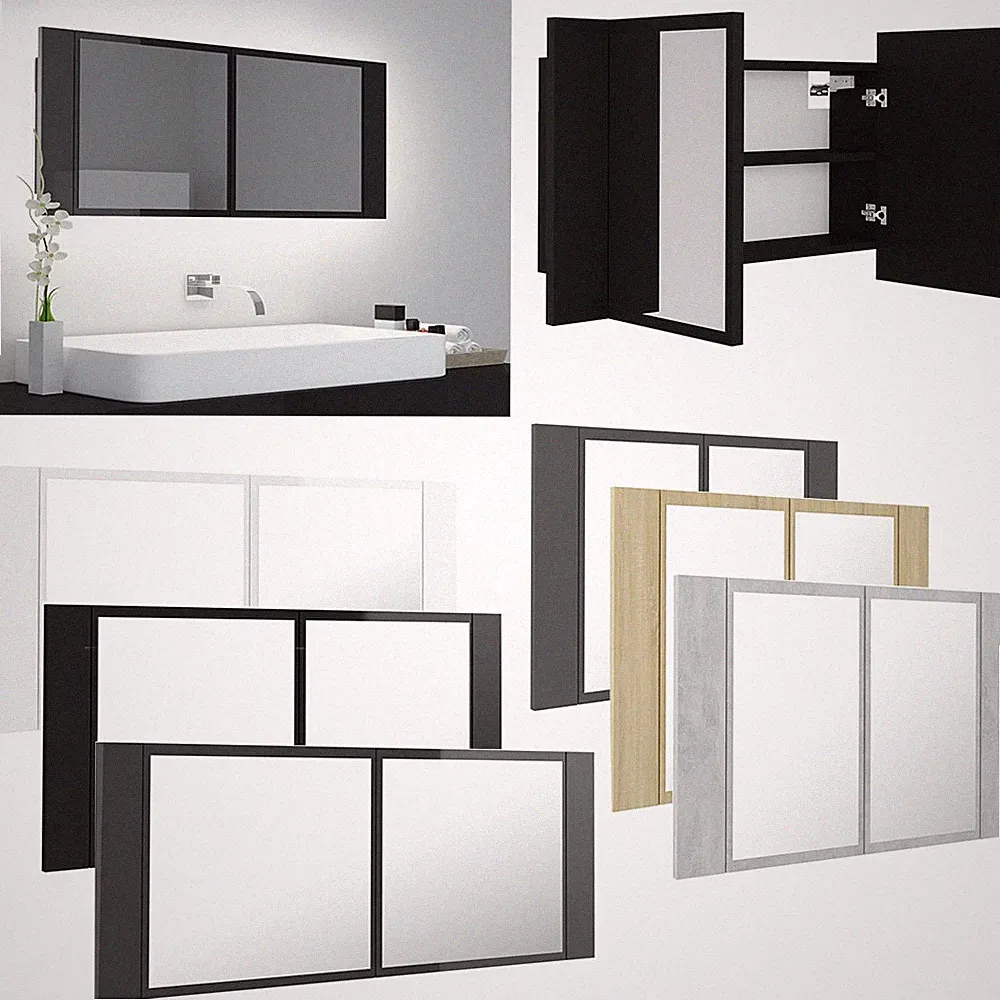 LED Spiegelschrank Badschrank Badezimmerspiegel mit RGB Leuchte 60/80/90/100 cm
