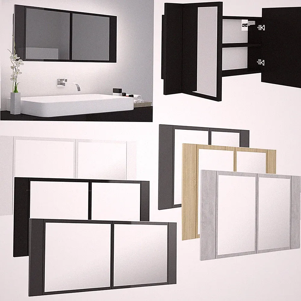 LED Spiegelschrank Badschrank Badezimmerspiegel mit RGB Leuchte 60/80/90/100 cm