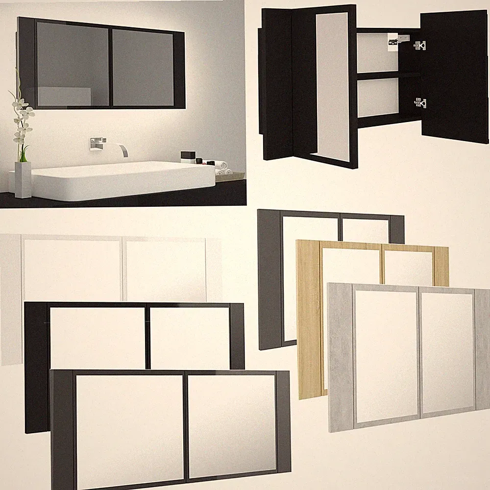 LED Spiegelschrank Badschrank Badezimmerspiegel mit RGB Leuchte 60/80/90/100 cm
