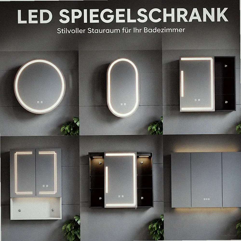 LED Spiegelschrank Badspiegel Hängeschrank Beschlagfrei Steckdose Touch 38-90cm