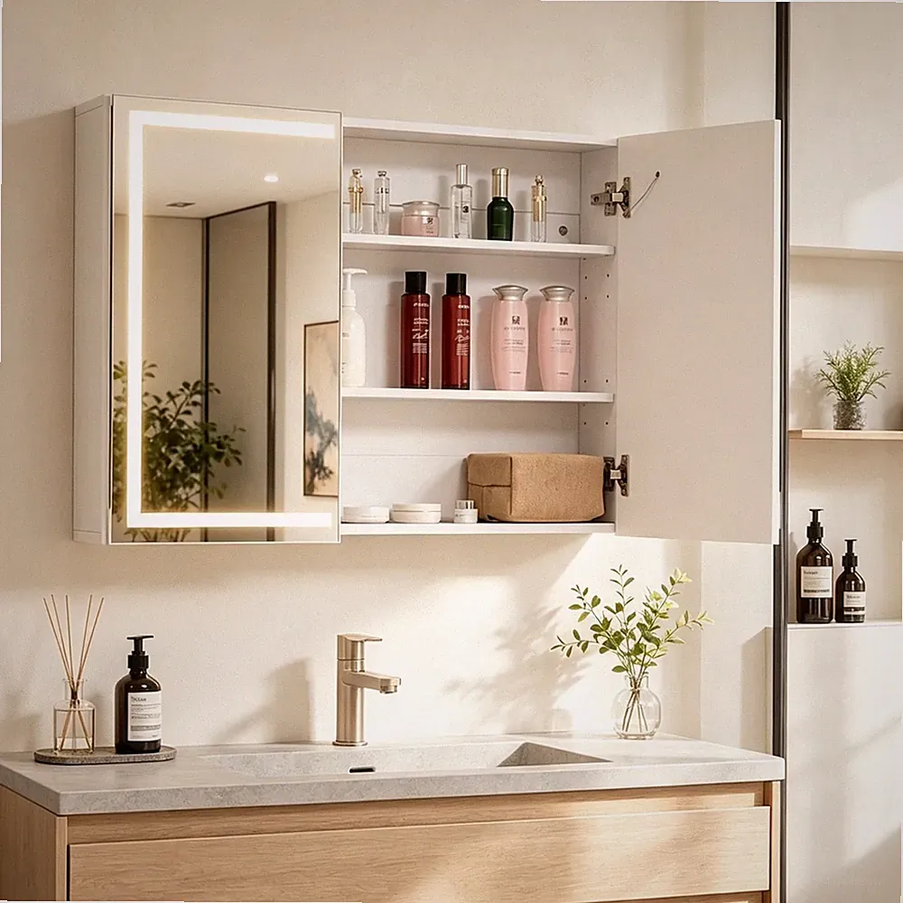 LED Spiegelschrank Badspiegel mit Steckdose Badschrank Beleuchtung Wandschrank