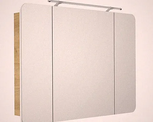 LED Spiegelschrank FACKELMANN Milano 110x78x15,5 cm Ast-Eiche 3 Türen