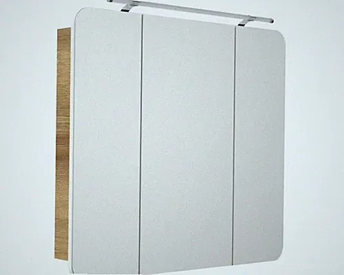 LED Spiegelschrank FACKELMANN Milano 90x78x15,5 cm Ast-Eiche 3 Türen