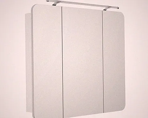 LED Spiegelschrank FACKELMANN Milano 90x78x15,5 cm weiß 3 Türen