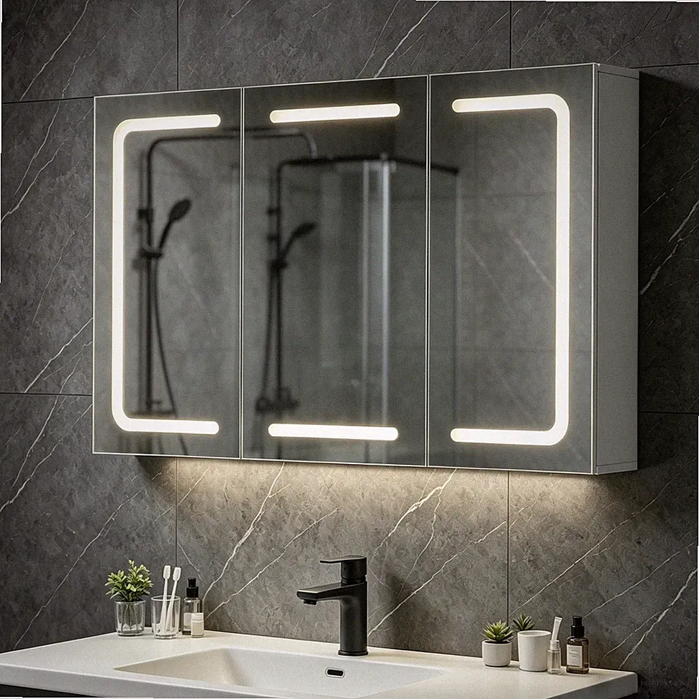 LED Spiegelschrank mit Beleuchtung 60x90cm Touch Badspiegel Wandschrank