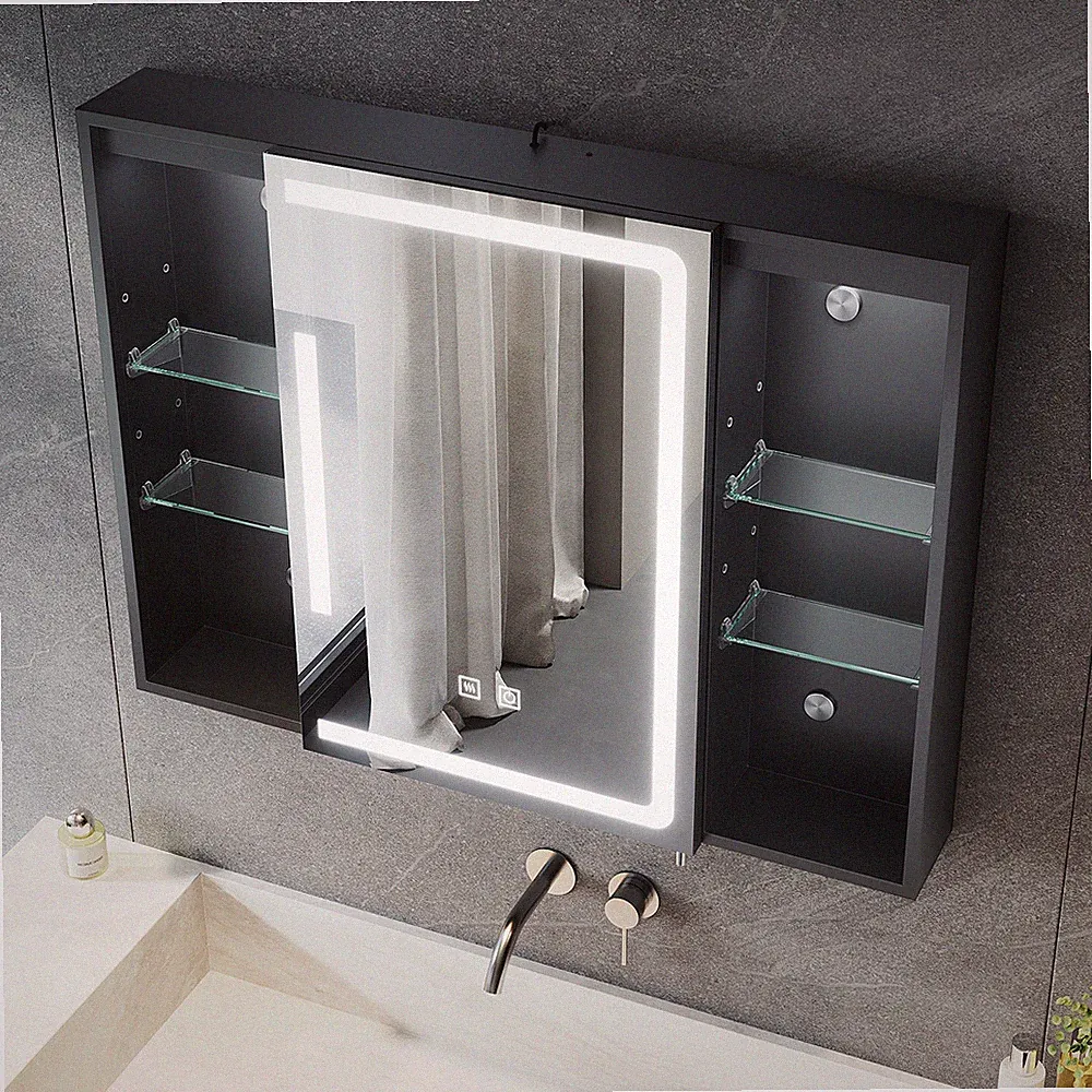 LED Spiegelschrank mit Beleuchtung Badspiegelschrank Beschlagfrei Steckdose 80cm
