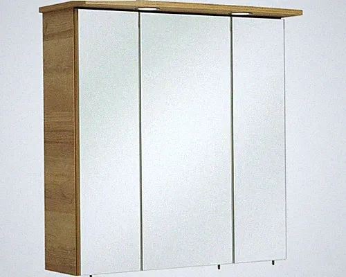 LED-Spiegelschrank Pelipal Rüdesheim 3-türig 65x20x72 cm Eiche