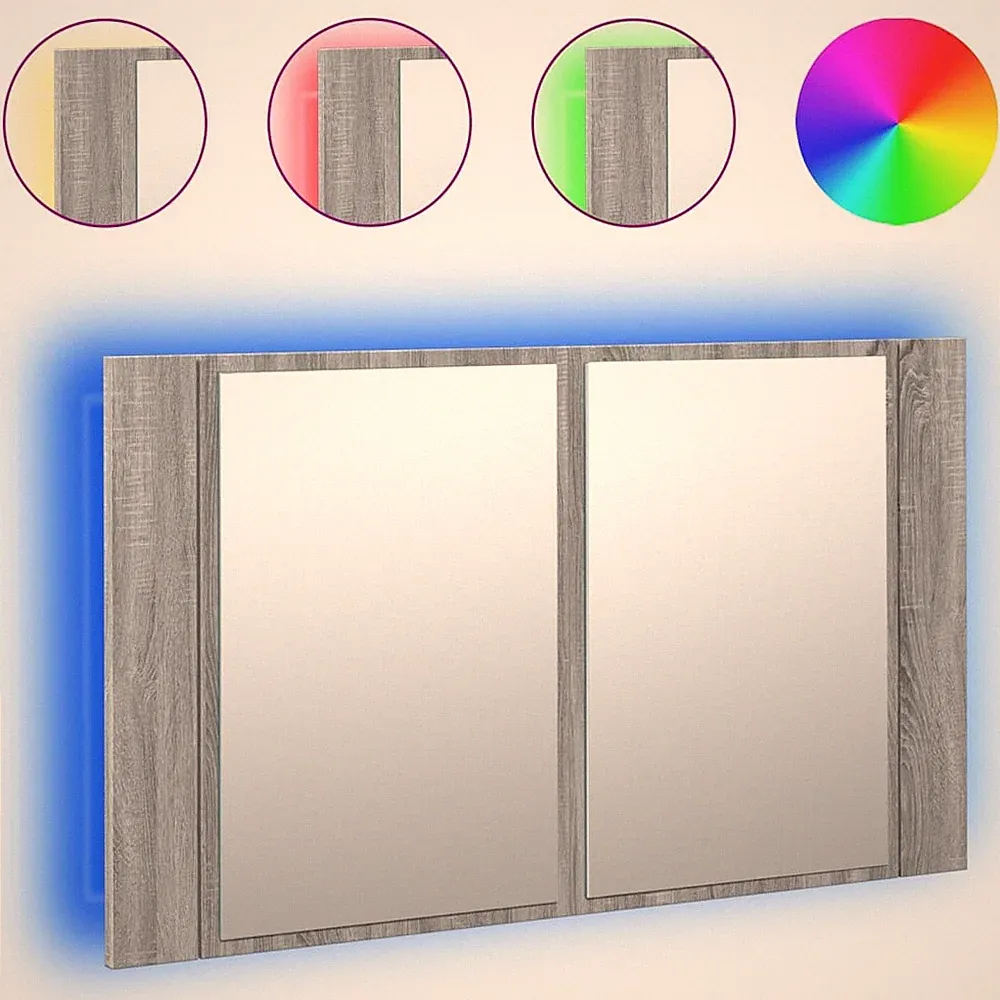LED Wandspiegel Bad Spiegelschrank Badezimmerspiegel Acryl Dekospiegel 80 cm