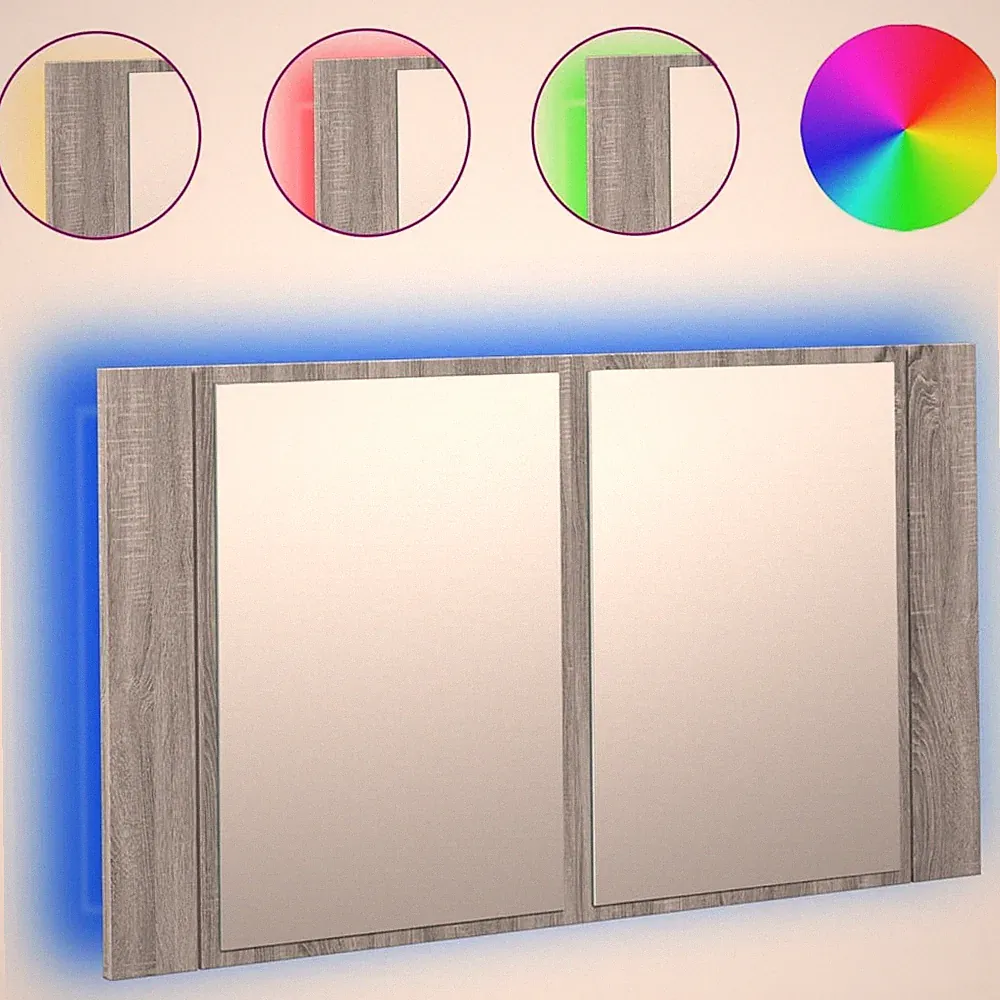 LED Wandspiegel Bad Spiegelschrank Badezimmerspiegel Acryl Dekospiegel 80 cm