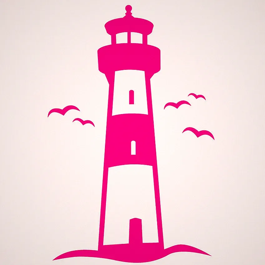 LEUCHTTURM AUFKLEBER Sticker Bad Deko Maritim Meer Spiegel Fliesen Glas Nordsee