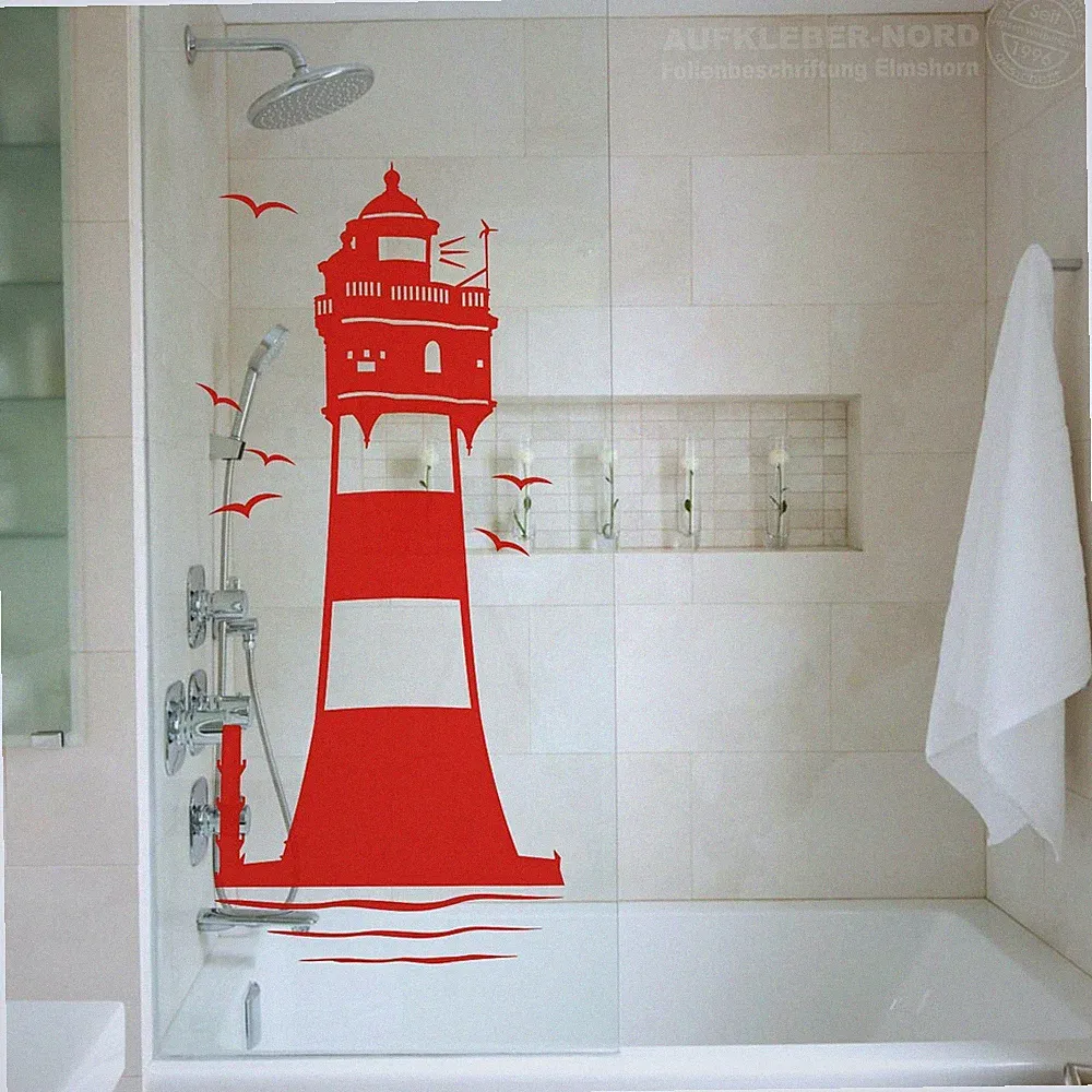 Leuchtturm Roter Sand 120cm Wandtattoo A13 Nordsee Badezimmer Tür Wandaufkleber