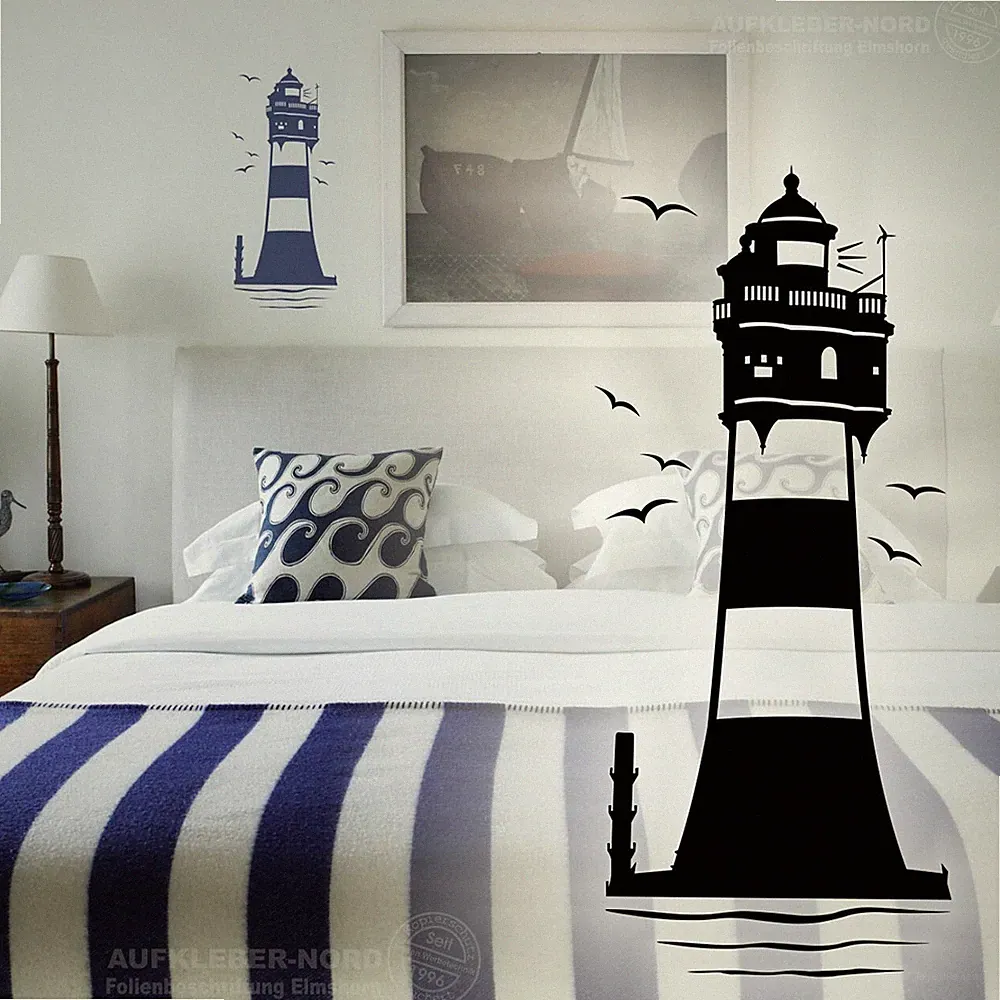 Leuchtturm Roter Sand 50cm Wandtattoo A13 Nordsee Schlafzimmer Tür Wandaufkleber