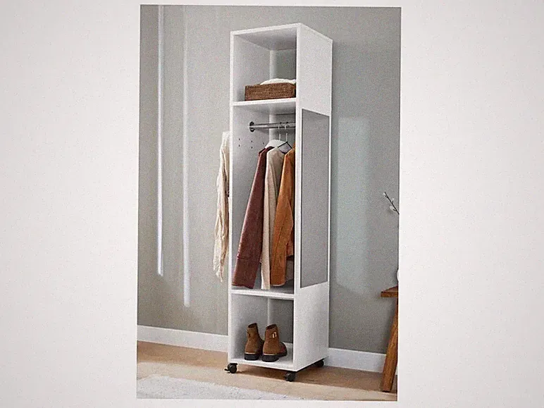 LIVARNO home Garderobenschrank mit Spiegel mattweiß In modernem Design NEU OVP