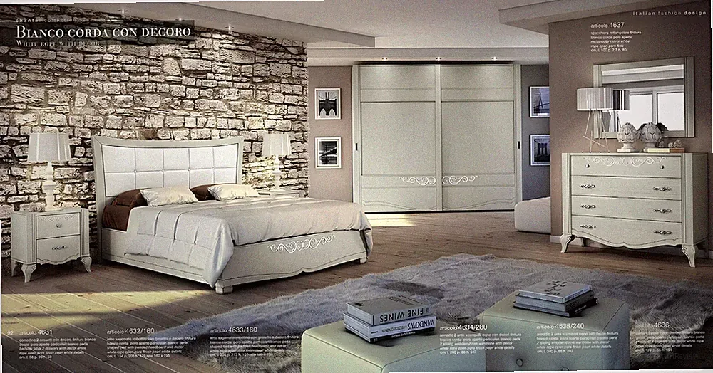Luxus Set 6tlg Schlafzimmer Bett Nachttisch Kleiderschrank Kommode Spiegel Holz