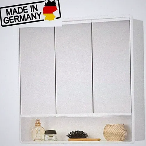 LYMO Badezimmerschrank mit Spiegel 58x49x14,7 weiß