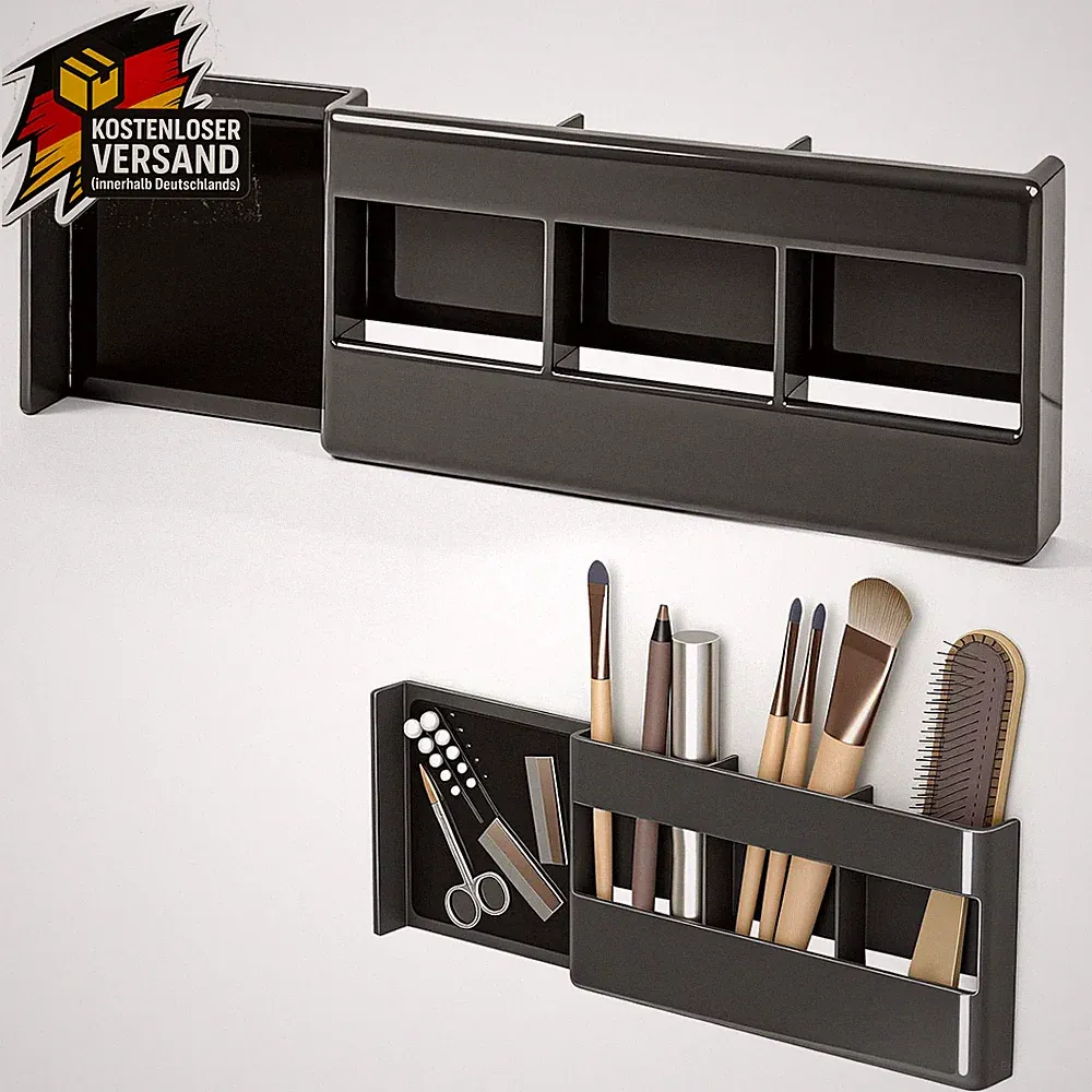 Make up Pinsel Organizer Wandmontage schmal für Bad Spiegelschrank magnetisch