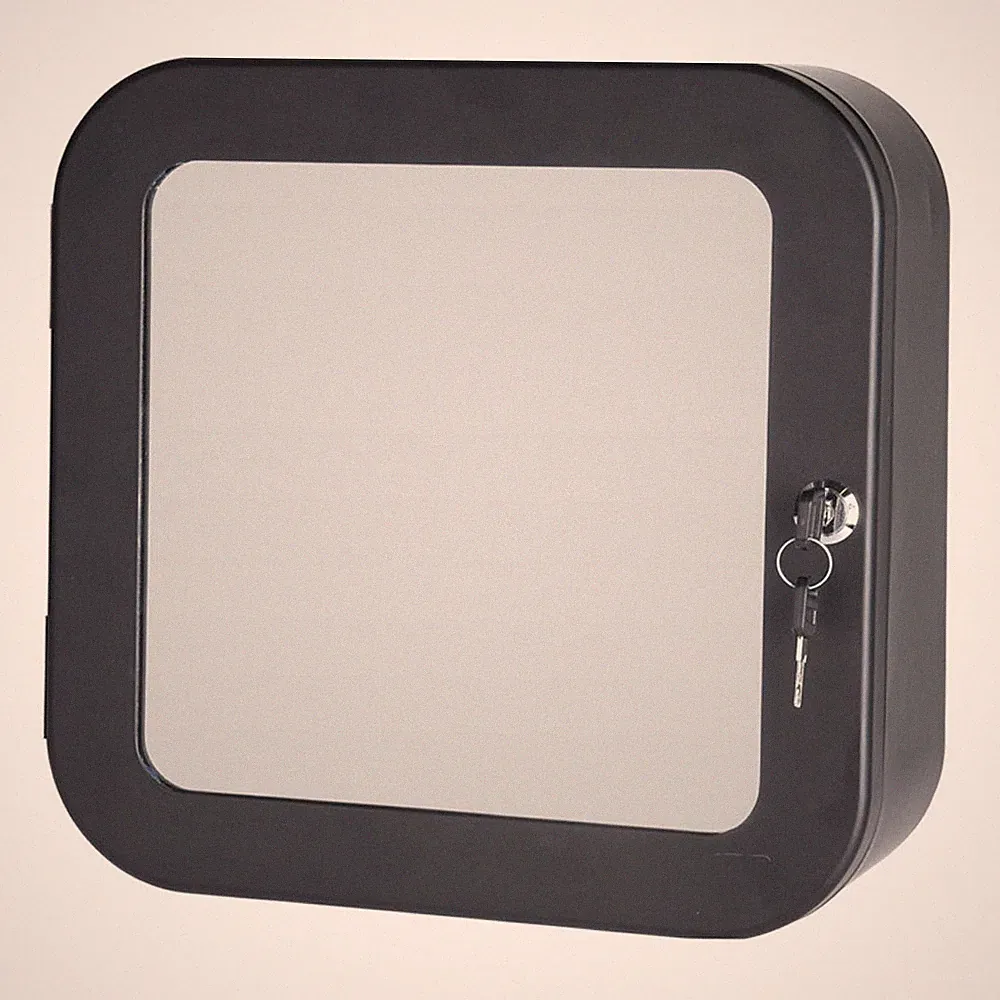 Medizinschrank mit Spiegel Edelstahl 3 Fächer 32x32 x 11,5 cm Erste-Hilfe-Kasten