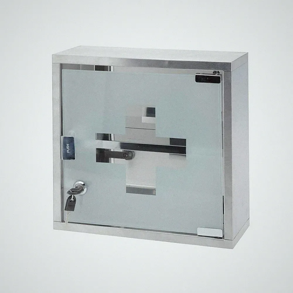 Medizinschrank silber Abschließbar Klassisch Arzneischrank Hausapotheke 30cm
