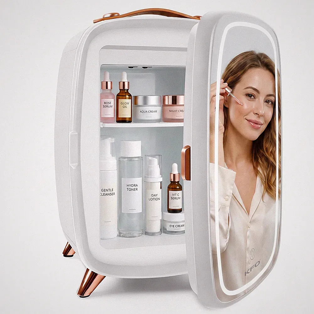 Mini Kosmetik Kühlschrank 6L, UltraLeise 20 dB mit LEDSpiegel für Skincare &...