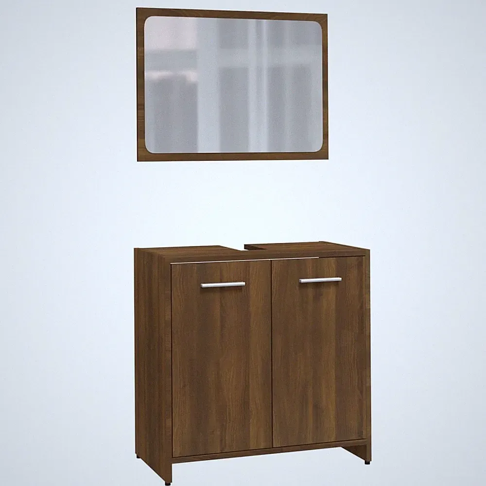 Modern Badmöbel Set Spiegel Waschbecken Uunterschrank Badezimmerschrank Schrank