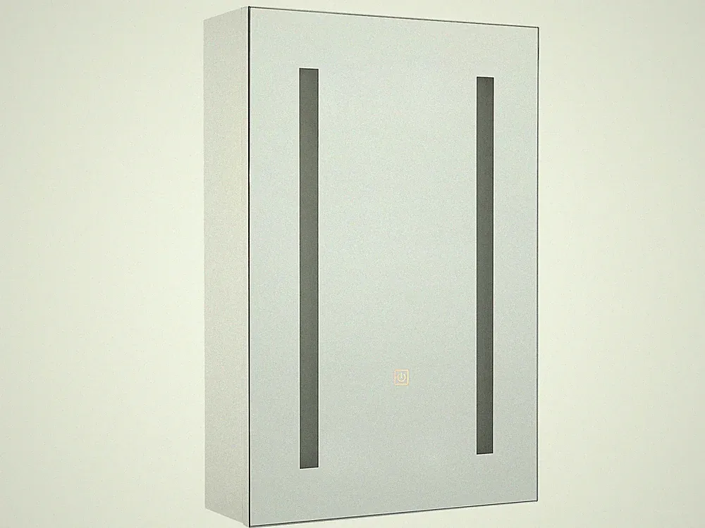 Moderner Bad-Spiegelschrank 40x60 cm 1 türig mit LED Beleuchtung weiß Cameron