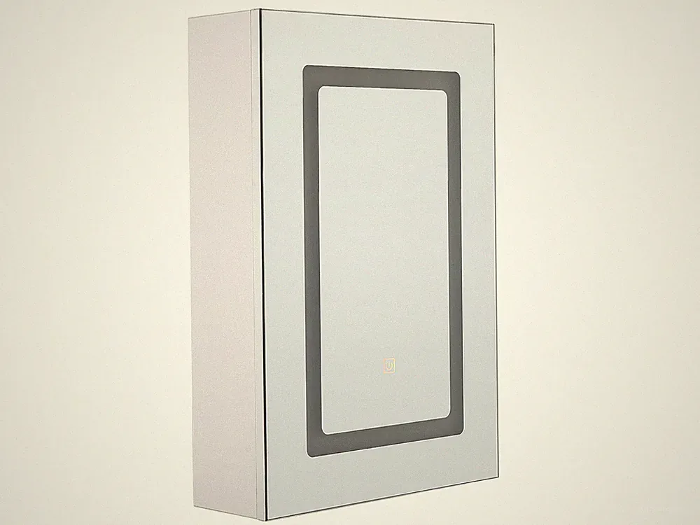 Moderner Bad-Spiegelschrank 40x60 cm 1 türig mit LED Beleuchtung weiß Condor