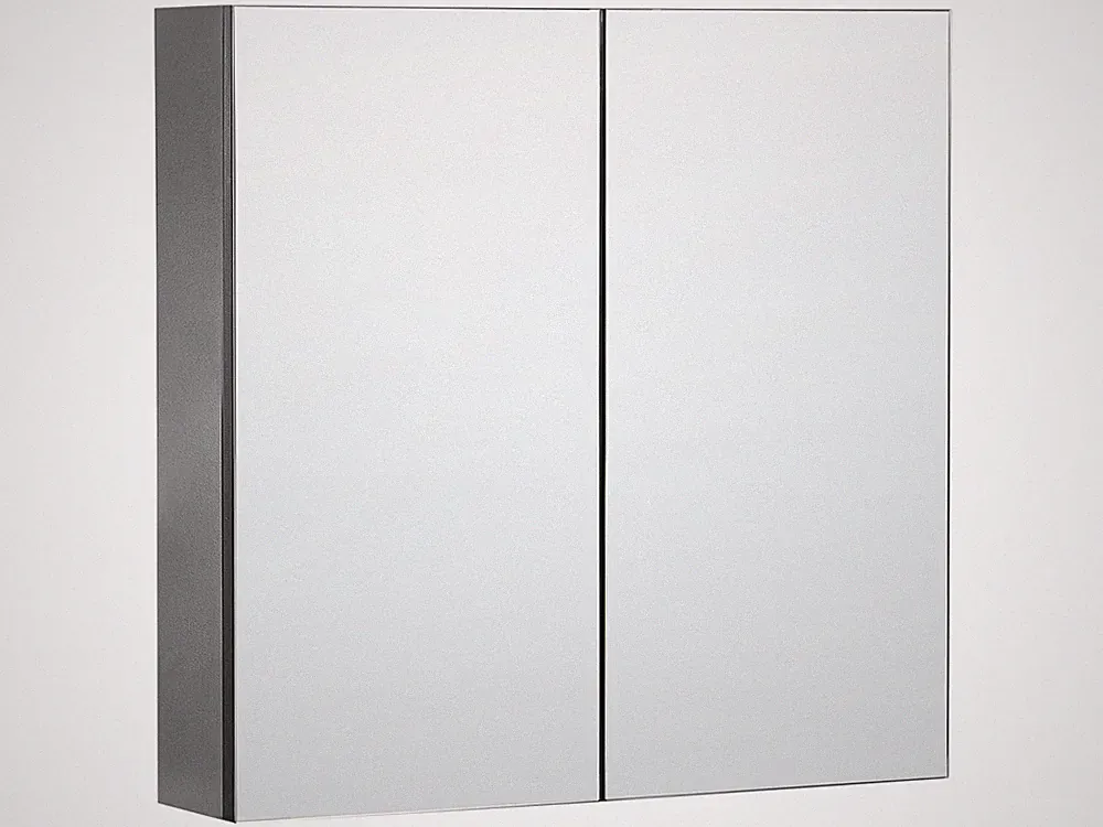 Moderner Bad Spiegelschrank schwarz quadratisch 60x60 cm 1 türig Navarra
